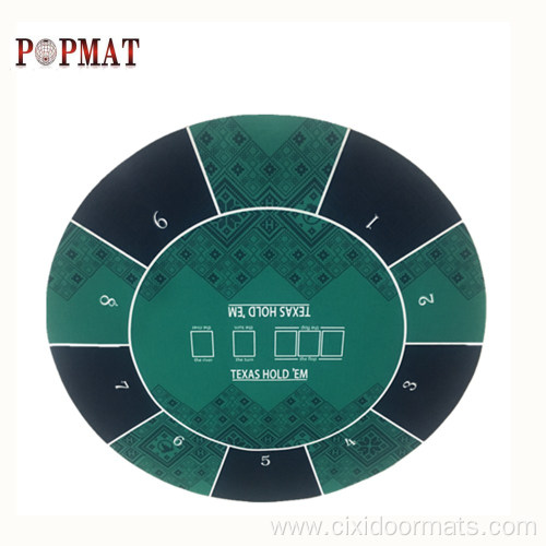 Round Rubber Backed Custom Gambling Poker Mat